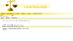 SINGH, v. SOUTHLAND STONE, U.S.A., Part-I - Fear Not Law Articles - southland stone usa north hollywood ca