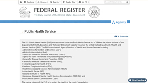Federal Register :: Agencies - Public Health Service - public health service usa