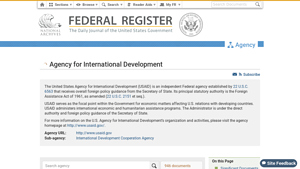 Agency for International Development - Federal Register - united states agency for international development usaid