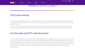 FedEx - HTS Code Classification