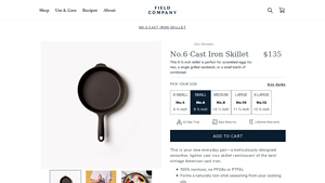 No.6 Cast Iron Skillet - Field Company - cast iron made in usa