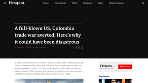 A full-blown US, Colombia trade war averted. Here's why it ... - Firstpost - colombia exports to usa
