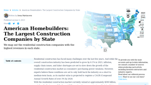 American Homebuilders: The Largest Construction Companies by State - biggest home builder in usa