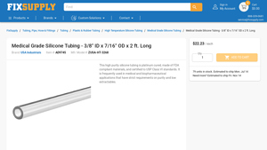 Medical Grade Silicone Tubing - 3/8