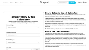 Import Duty & Tax Calculator - flickpost.com - customs duty calculator usa
