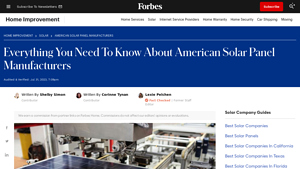 American Made Solar Panels: US Panel Manufacturers - Forbes - solar panels made in usa