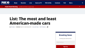 List: The most and least American-made cars | FOX 10 Phoenix - are subarus made in usa