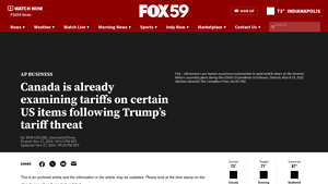 Canada is already examining tariffs on certain US items following ... - canada tariffs on usa