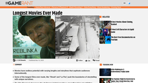 Longest Movies Ever Made - Game Rant - longest movie ever made usa
