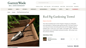 Hand Forged Trowel - Garrett Wade - garden trowel made in usa