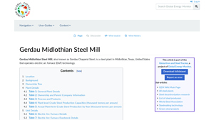 Gerdau Midlothian Steel Mill - Global Energy Monitor - GEM.wiki - steel mills in usa map
