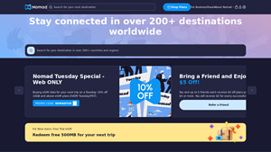 Nomad - International data eSIMs in 200+ destinations - electronic sim usa