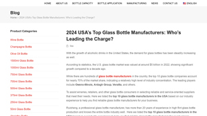 2024 USA's Top Glass Bottle Manufacturers: Who's Leading the Charge - glass water bottle made in usa