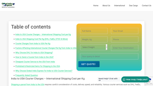 India to USA Courier Charges - Scrutinize Best Rates Per Kg - courier service from india to usa