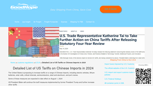 Detailed List of US Tariffs on Chinese Imports in 2024 - import tax from china to usa 2024