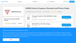 60% Off GUESS Factory Coupons & Promo Codes - June 2025 - Goodshop - guess factory usa