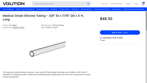 Medical Grade Silicone Tubing - 3/8