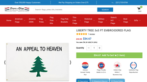 LIBERTY TREE 3x5 FT EMBROIDERED FLAG - Grace Alley - appeal to heaven flag made in usa