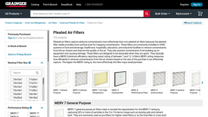 Pleated Air Filters - Grainger Industrial Supply - usa commercial pleated air filters manufacturer