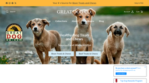 Healthy, natural USA-made dog treats & chews | Great Dog Co. - dog treats made in usa