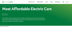 Most Affordable Electric Cars - GreenCars - cheap electric cars usa
