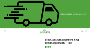 Stainless Steel Straws and Cleaning Brush - Tall - stainless steel drinking straws made in usa