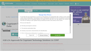 Cognizant Technology Solutions Us CORP H1B Data - H1BGrader - cognizant technology solutions careers usa
