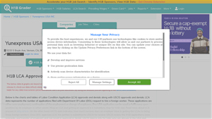 Yunexpress USA INC H1B Data - Salaries, Approvals, LCAs - H1BGrader - yunexpress usa inc