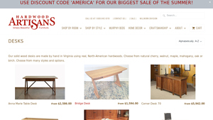Desks - Hardwood Artisans - desks made in usa