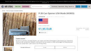 P-38 Can Opener USA Made (M3803) - Harry J. Epstein Co. - can opener made in usa
