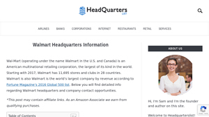 Walmart Headquarters Information - walmart company in usa