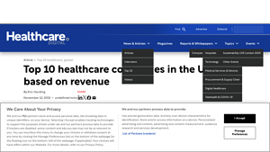 Top 10 healthcare companies in the U.S. based on revenue - top 10 healthcare companies in usa