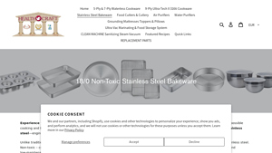 18/0 Non-Toxic Stainless Steel Bakeware - Health Craft - stainless steel bakeware made in usa