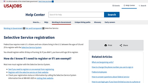USAJOBS Help Center - Selective Service registration - selective service usa