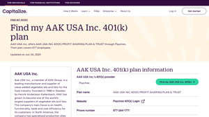 Find and log in to your AAK USA Inc. 401(k) plan | Capitalize - aak usa inc