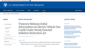 Treasury Releases Initial Information on Electric Vehicle Tax Credit ... - electric suv tax credit eligibility usa