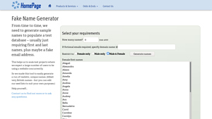 Fake Name Generator - HomePage Media - generators made in the usa