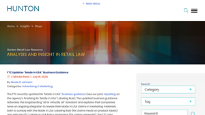 FTC Updates “Made in USA” Business Guidance - made in usa qualifications