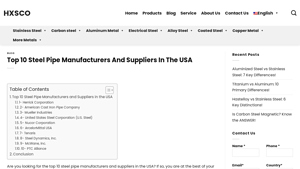 Top 10 Steel Pipe Manufacturers and Suppliers in the USA - biggest steel companies in usa