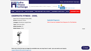 Replacement Parts for Exerpeutic Fitness 250XL Residential Upright Bikes - used pelso recumbent parts usa