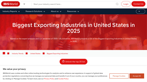 Biggest Exporting Industries in United States in 2025 - IBISWorld - exporters in usa