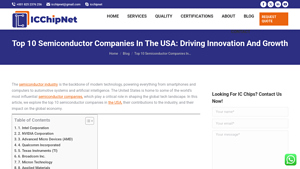 Top 10 Semiconductor Companies In The USA 2025 - ICChipNet - semiconductor industry in usa