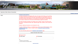 Division of Corporations - Filing - Delaware - trade filing usa