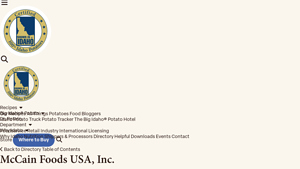 Shippers and Processors Directory | Idaho Potato Commission - mccain foods usa inc