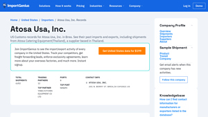 Atosa Usa, Inc. | See Full Importer History | ImportGenius - atosa usa inc.