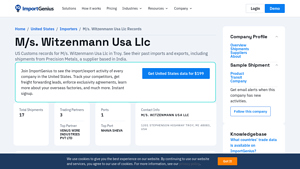 M/s. Witzenmann Usa Llc | See Full Importer History | ImportGenius - witzenmann usa llc troy mi