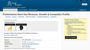 PROFORMANCE VEND USA Revenue, Growth & Competitor Profile - proformance vend usa