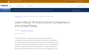 Learn About 10 Automotive Companies in the United States - automobile manufacturers in usa
