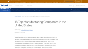 18 Top Manufacturing Companies in the United States - Indeed - manufacturing companies in usa