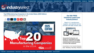 Top 20 Manufacturing Companies in the U.S. - IndustrySelect® - list of companies in usa